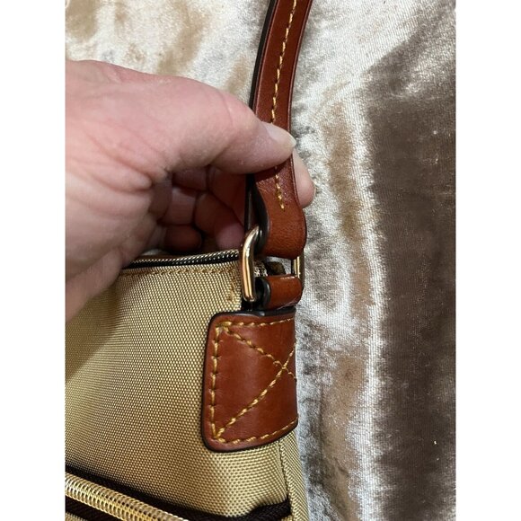 DOONEY & BOURKE CROSSBODY CANVAS TAN BAG SEE PHOTOS , VERY NICE GREAT4/TRIPS - Picture 14 of 16